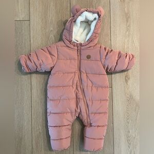 Pink Baby Snowsuit One Piece